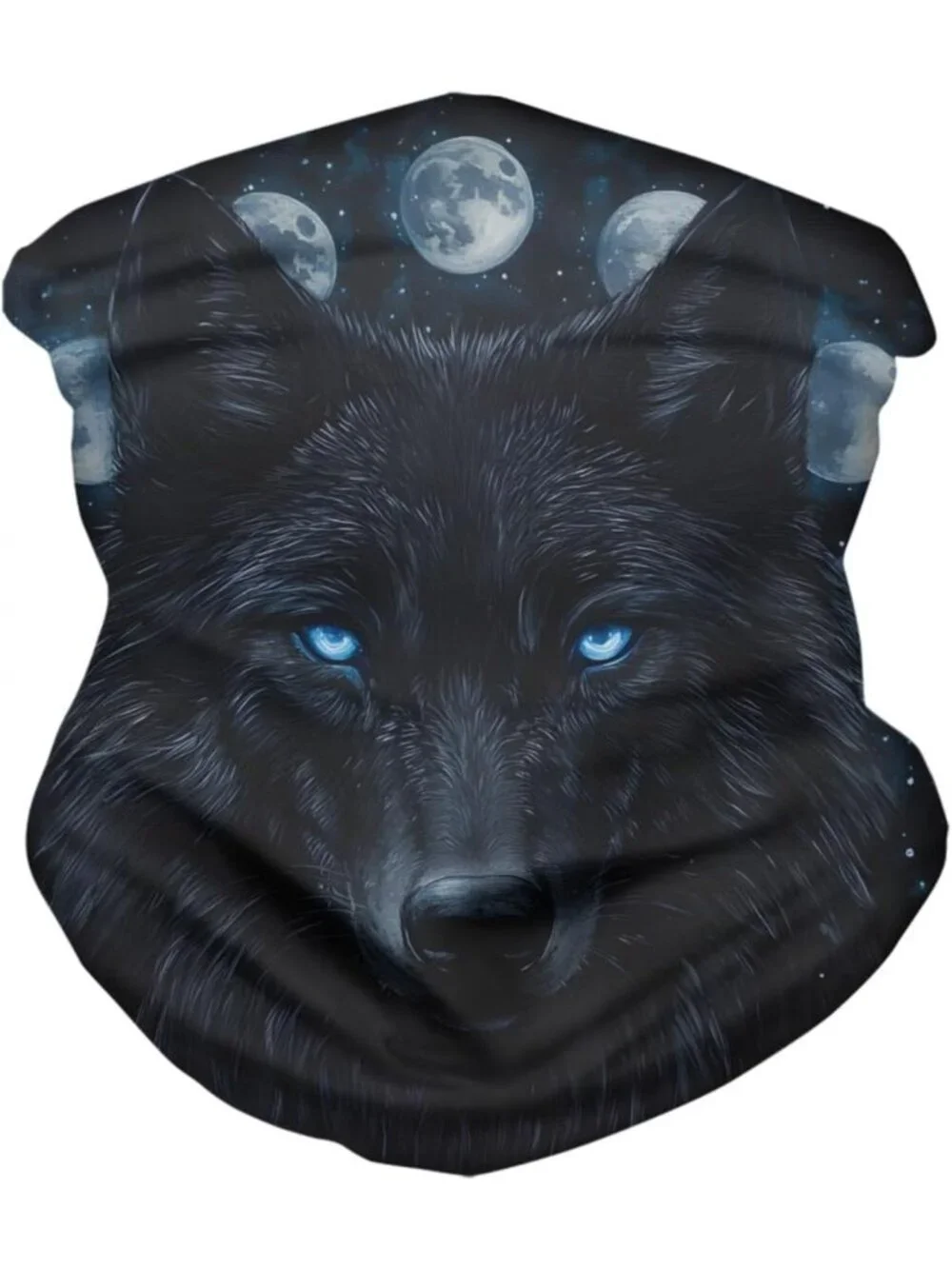 3D Wolf Print Balaclava Neck Gaiter Tube Scarf for Dust, Wind & Sun Protection